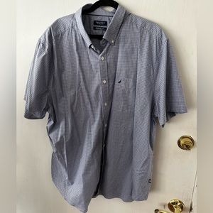 Blue checkered Nautica shirt sleeve button down size XXXL